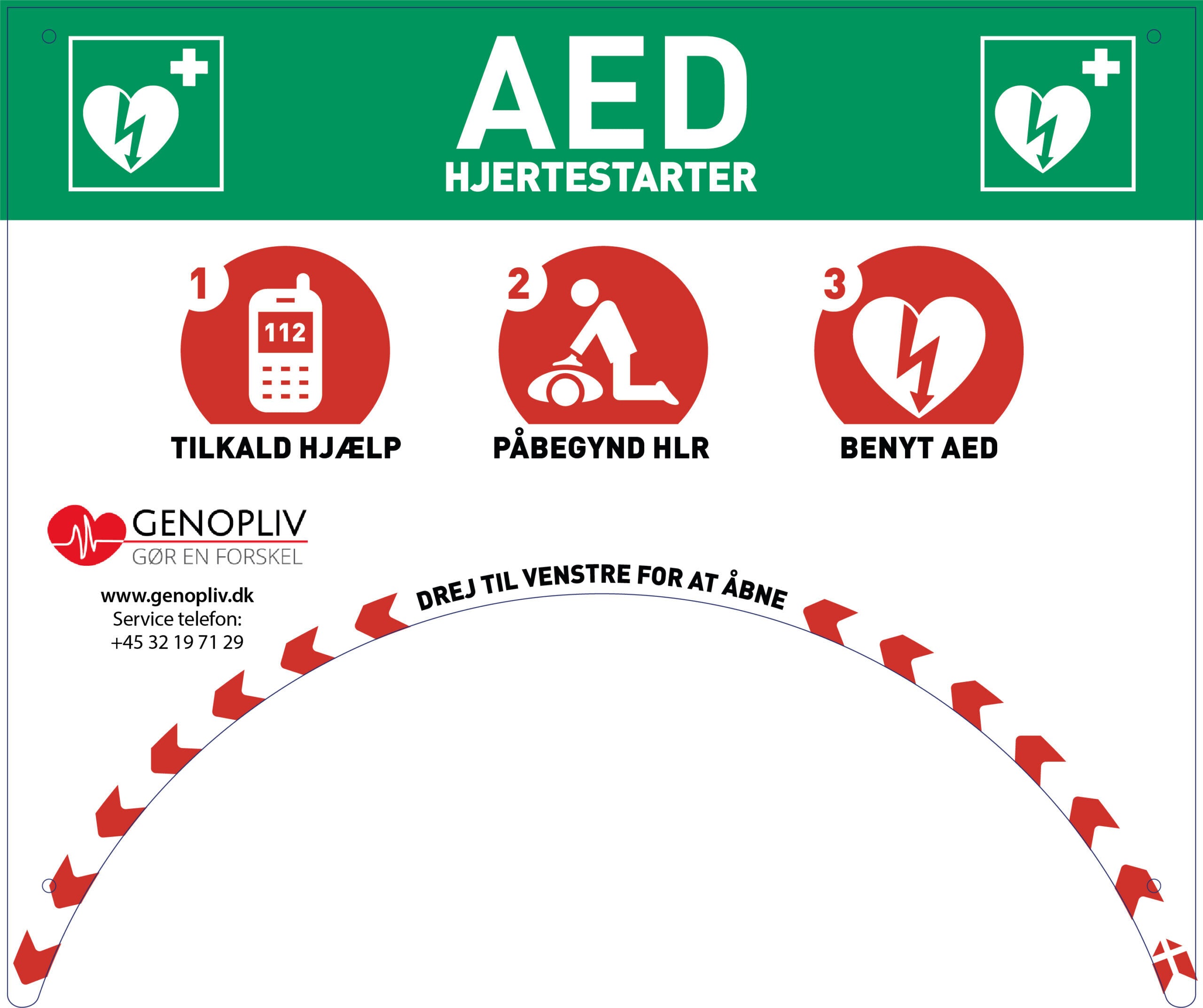 Informationstavle til Rotaid varmeskabe