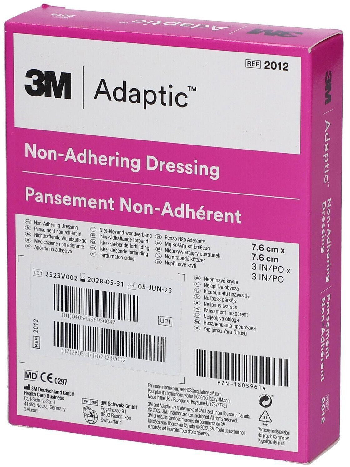 3M Adaptic non-adhering forbinding 7,6 × 7,6 cm