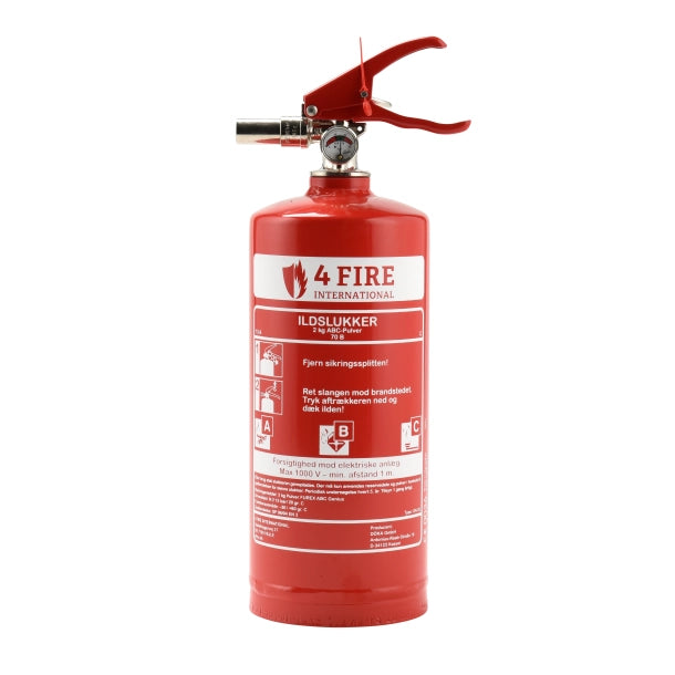 Pulverslukker 2 kg, rød fra 4 FIRE
