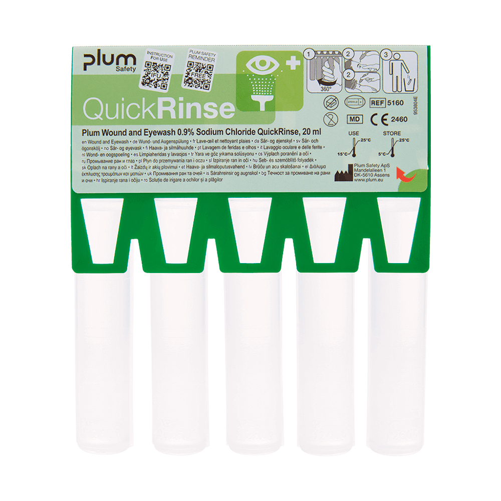 QuickRinse øjenskyl ampuller 20 ml til QuickSafeskab