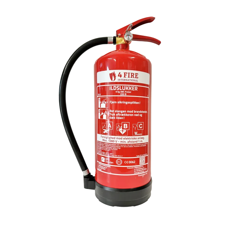 Pulverslukker 6 kg, rød fra 4 Fire