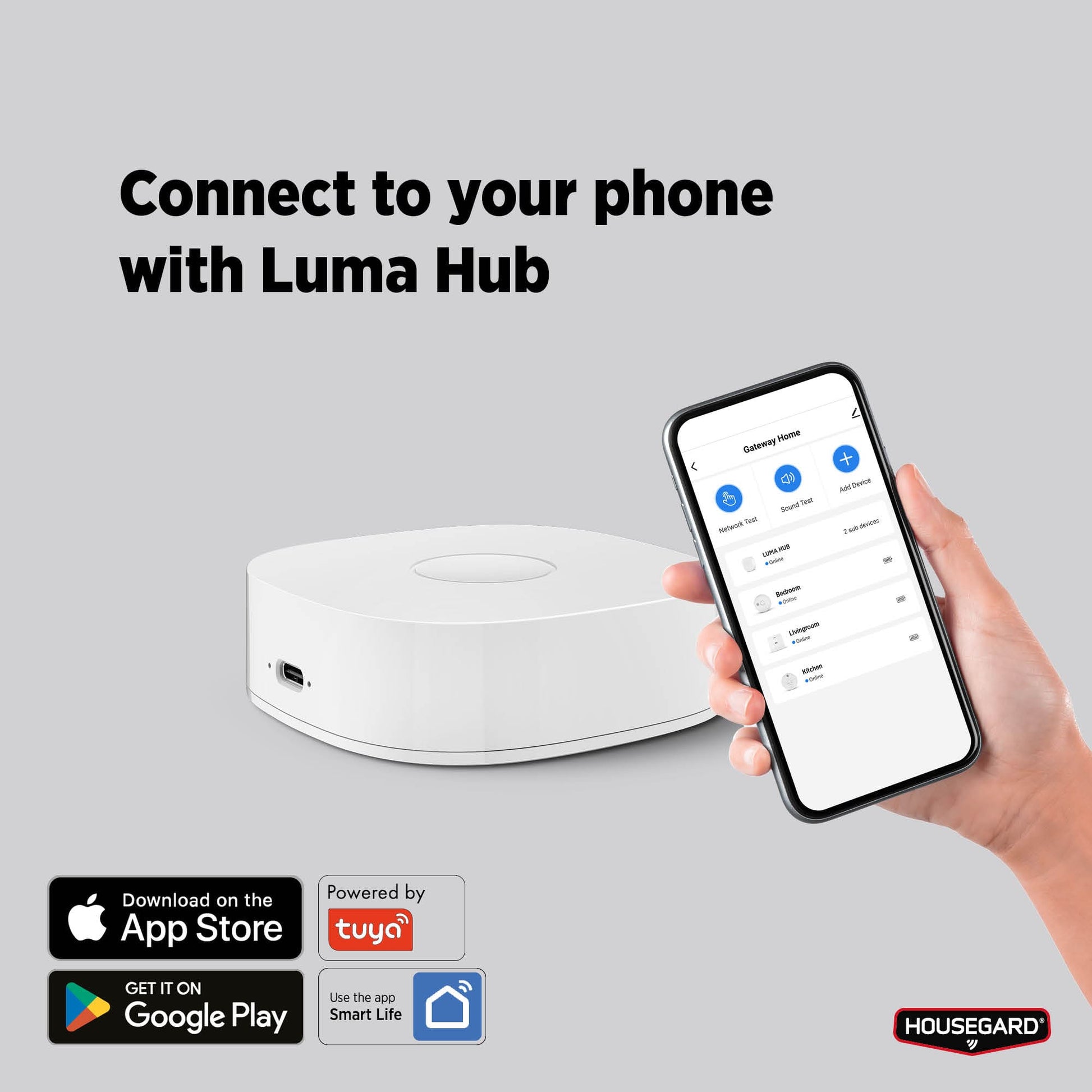 Housegard Luma trådløs, seriekoblet røgalarm, inkl. 10-års batteri, 2-pak