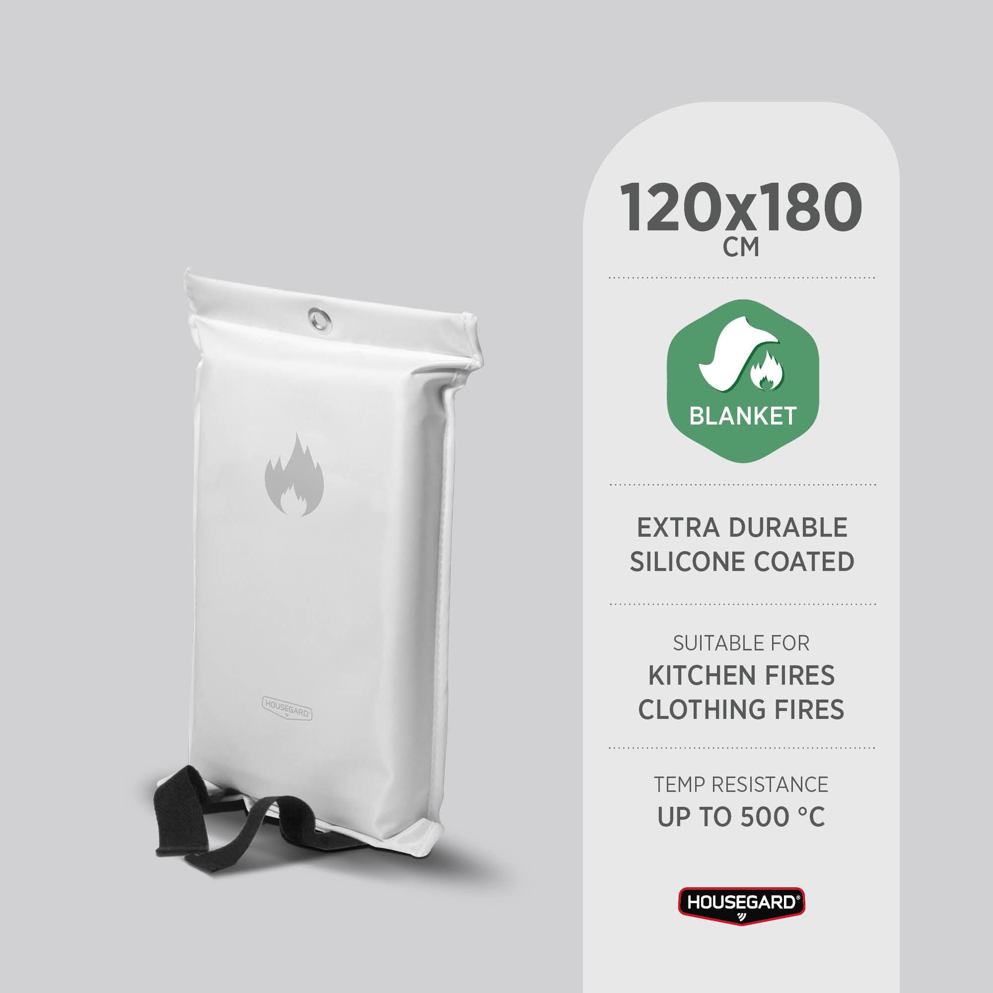 Housegard brandtæppe, 120x180 cm, Hvid