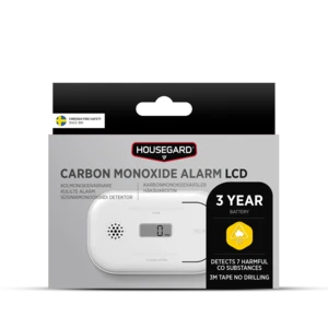 Housegard kulilte alarm med LCD-display, inkl. 3-årsbatteri, CA108