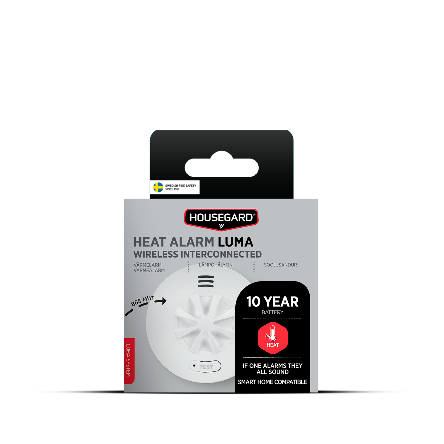 Housegard Luma, trådløs varmealarm, inkl. 10-års batteri