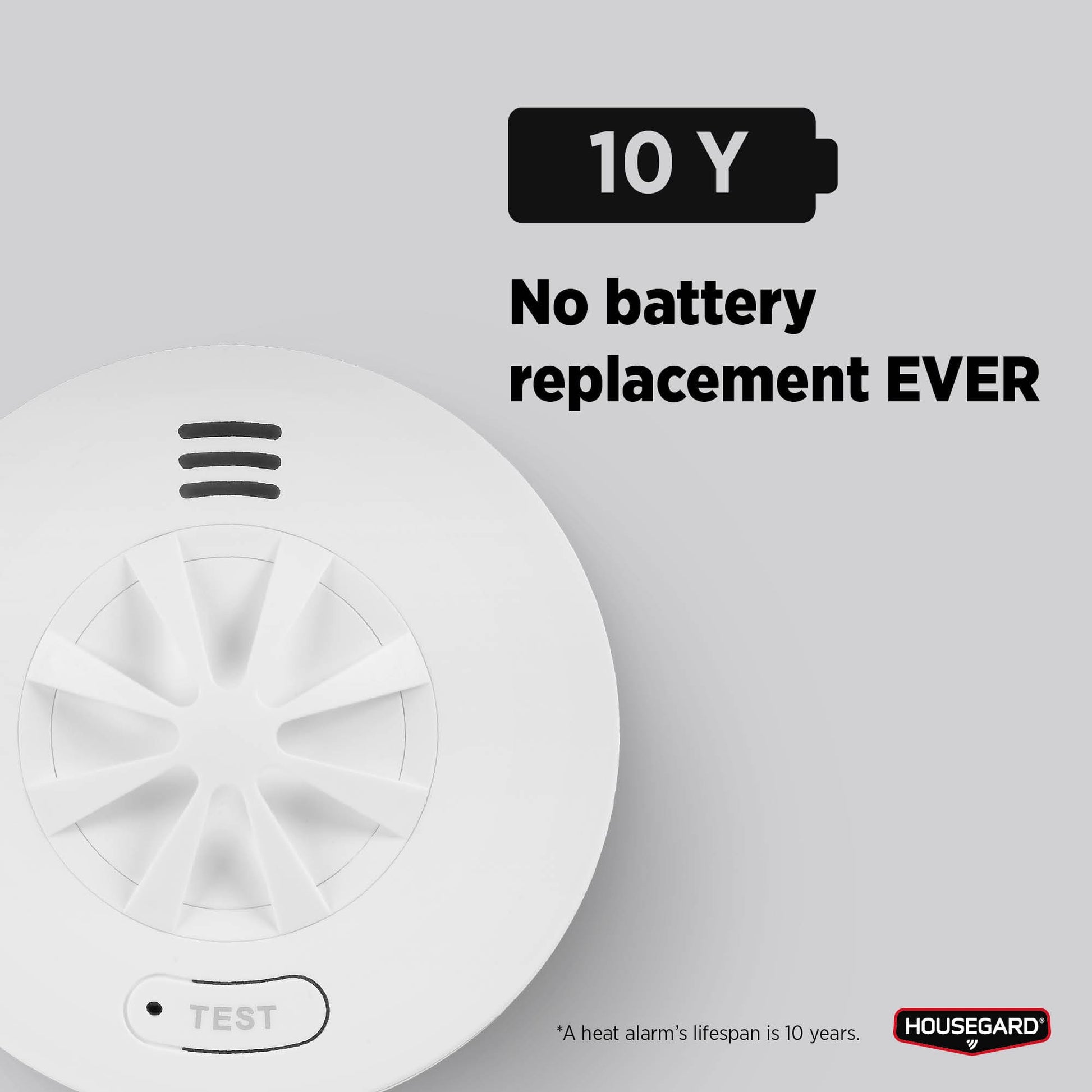 Housegard Luma, trådløs varmealarm, inkl. 10-års batteri