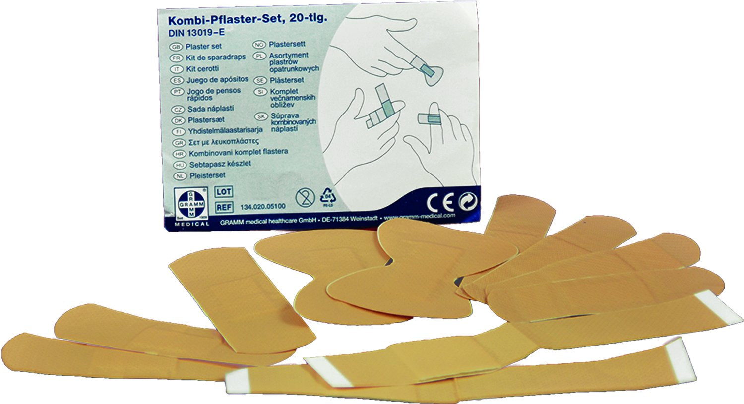 Plastersæt med 20 stk. pr. pakke.