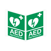 Hjertestarter vinkelskilt