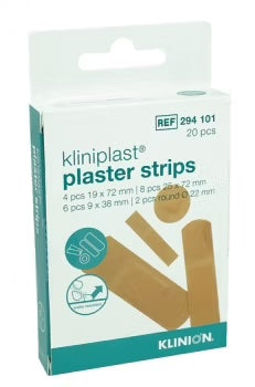 Kliniplast plaster strips – Vandtætte, assorterede størrelser